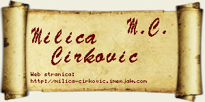 Milica Ćirković vizit kartica